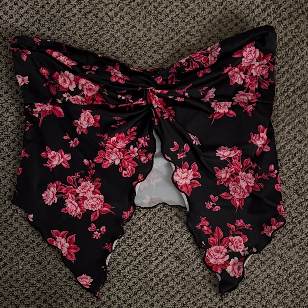 Floral Black and Pink tube top